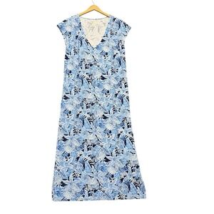 Lilly Pulitzer Dress Women's Large Talli Maxi Coverup Bonaire Blue Coastal Shell